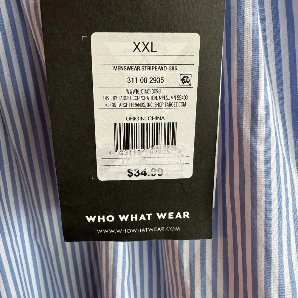 NWT Who What Wear Women's Blue Striped Mock-Neck Dress - Plus Size - Picture 3 of 5